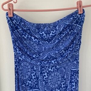 Banana Republic Blue Strapless Maxi Dress